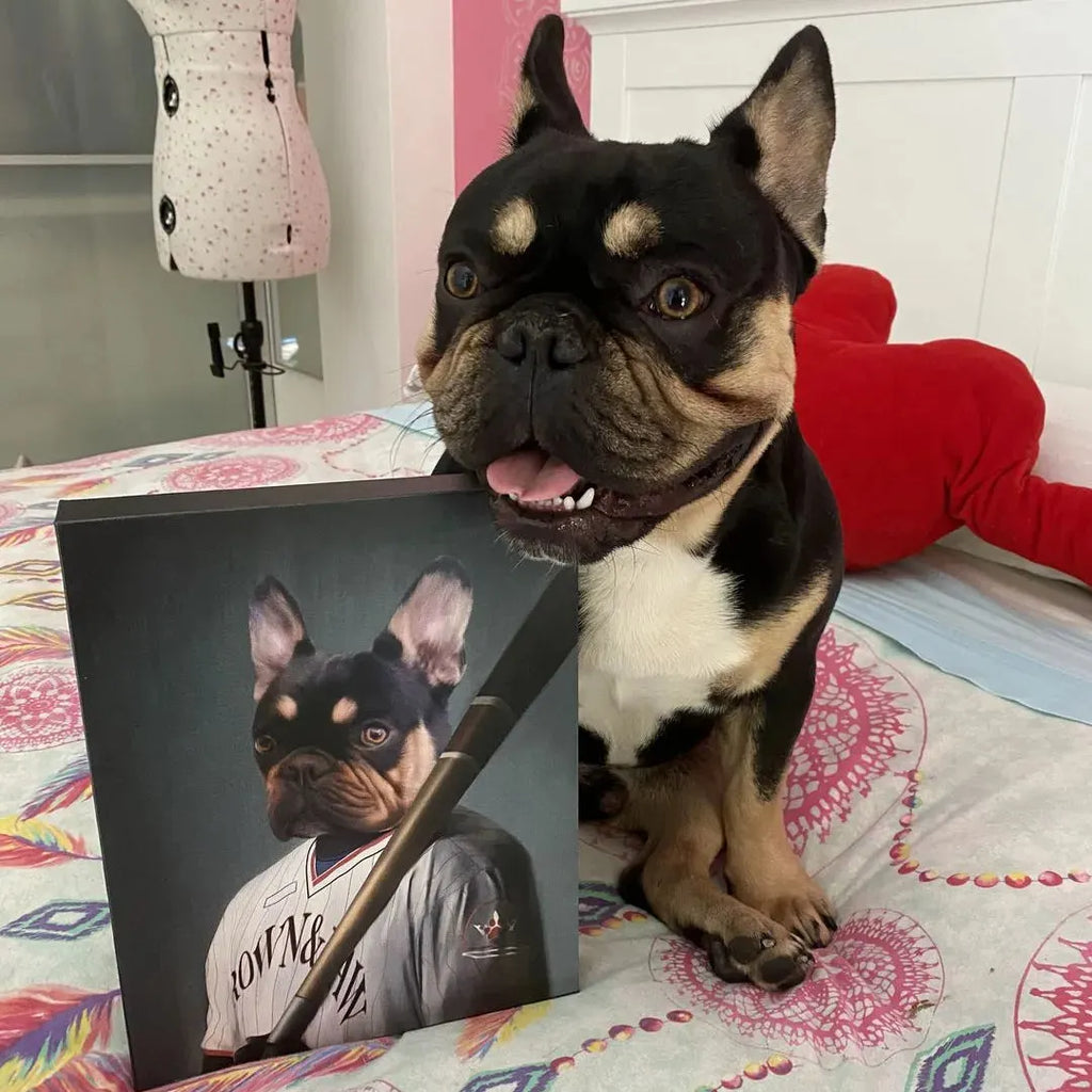 The Baseball Player - Custom Pet Portrait Canvas Frame