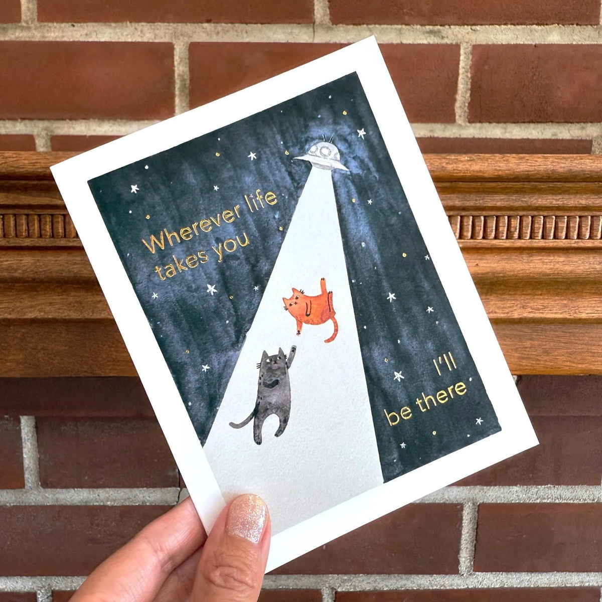 Ufo Cat Card For Anniversaries, Friends, And Valentine's Day