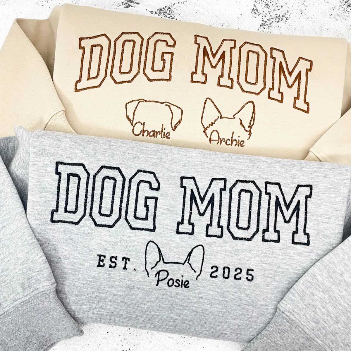 Custom Dog Mom or Cat Mom Sweatshirt with Ears & Names, Mother's Day Gift