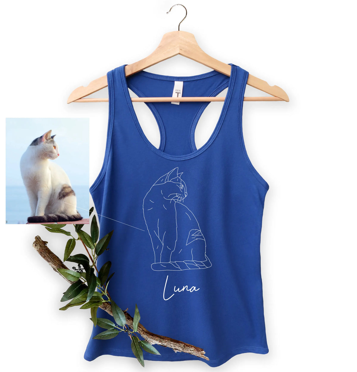 Personalized Pet Outline Portrait from Photo Tank Top
