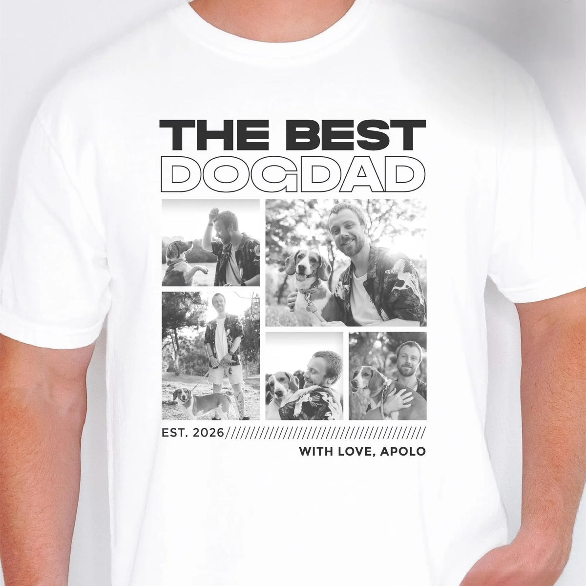 Custom Dog Dad Photo Shirt, Personalized Photo Collage Tee, Dog Dad Gift