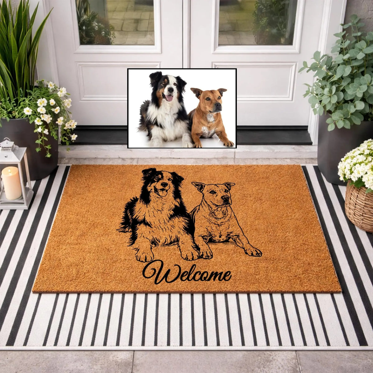 Custom Pet Photo Coir Doormat, Pet Lover Doormat