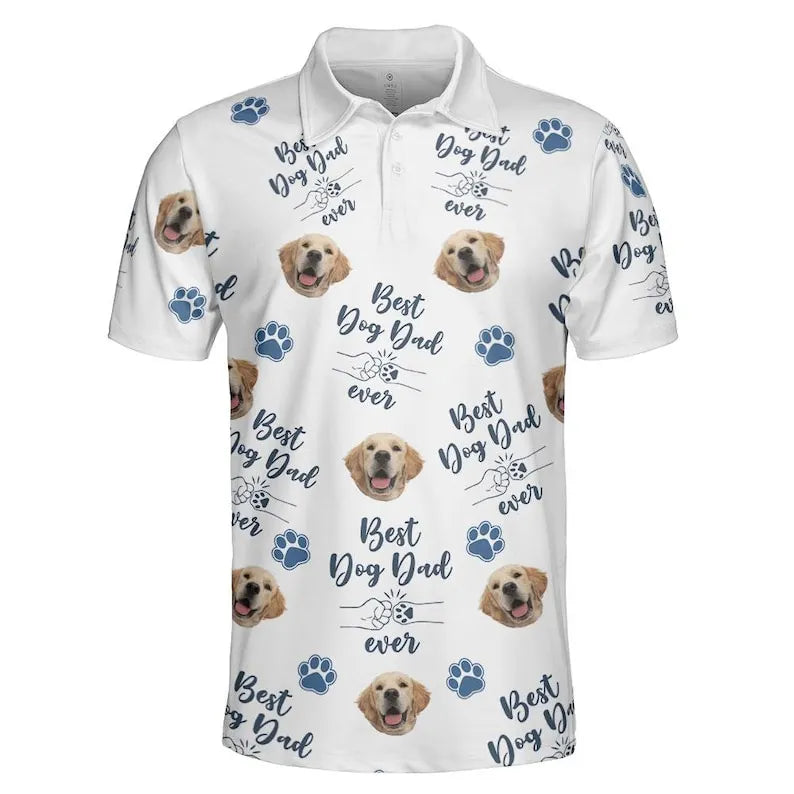 Custom Pet Polo Shirt, Best Dog Dad Ever for Husband, Father,Dog Dad Fathers Day Present
