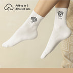 Personalized Embroidered Pet Photo and Text Tennis Socks