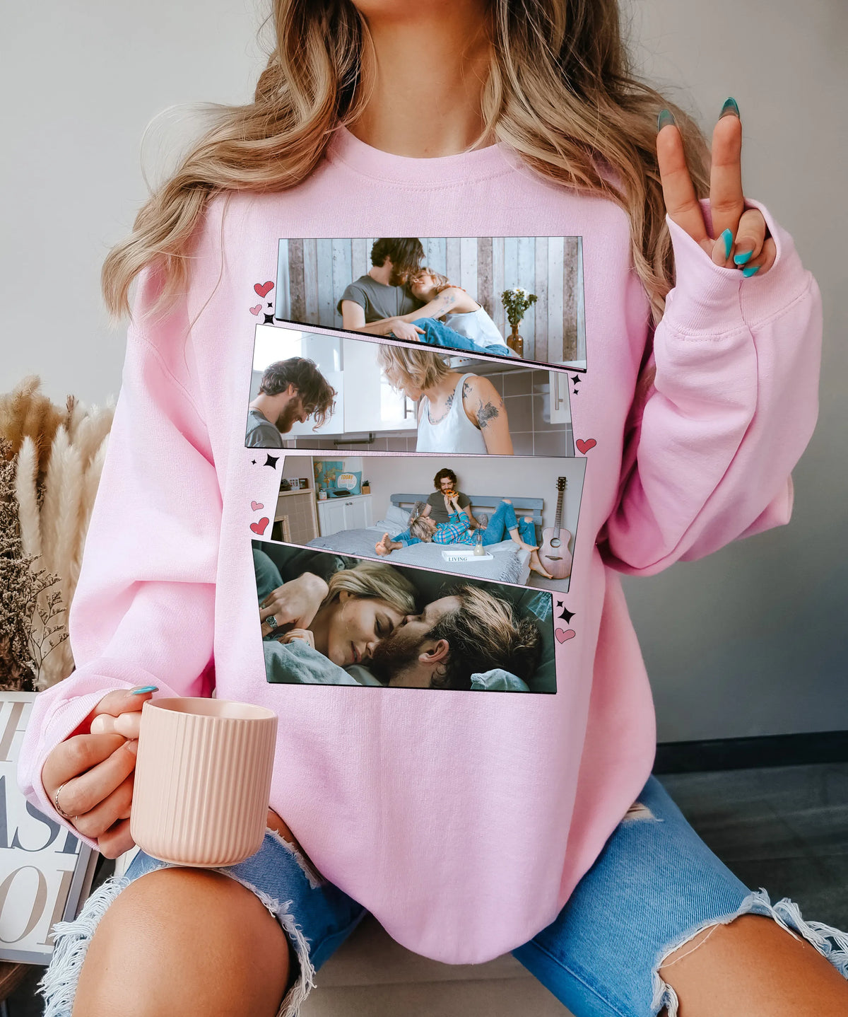 Custom Couple Sweatshirts from Photos,Photo Printing Sweatshirt Hoodie, Valentines Day Gift Valentines
