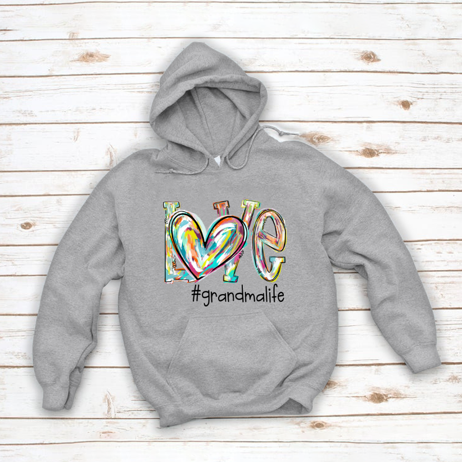 Love Grandma Life Fall Autumn Color Clipart Custom Sweatshirt