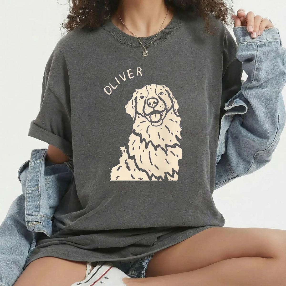 Custom Pet Portrait Modern Style Tee Sweatshirt Hoodie