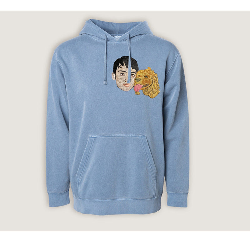 Personalized Pet Embroidery Sweater Pet Portrait Embroidered Hoodie Unisex Pullover- Colorful Design