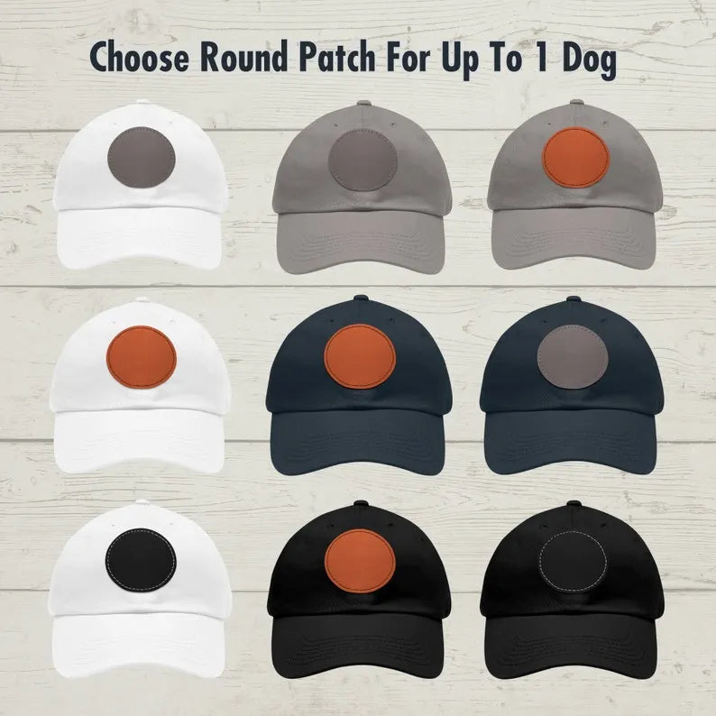 Personalized Dog Hat Custom Patch Pet Hat, Leather Patch Hat