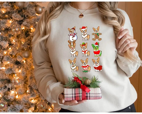 Corgi Mom Sweatshirt T shirt Hoodie, Christmas Dog Shirt