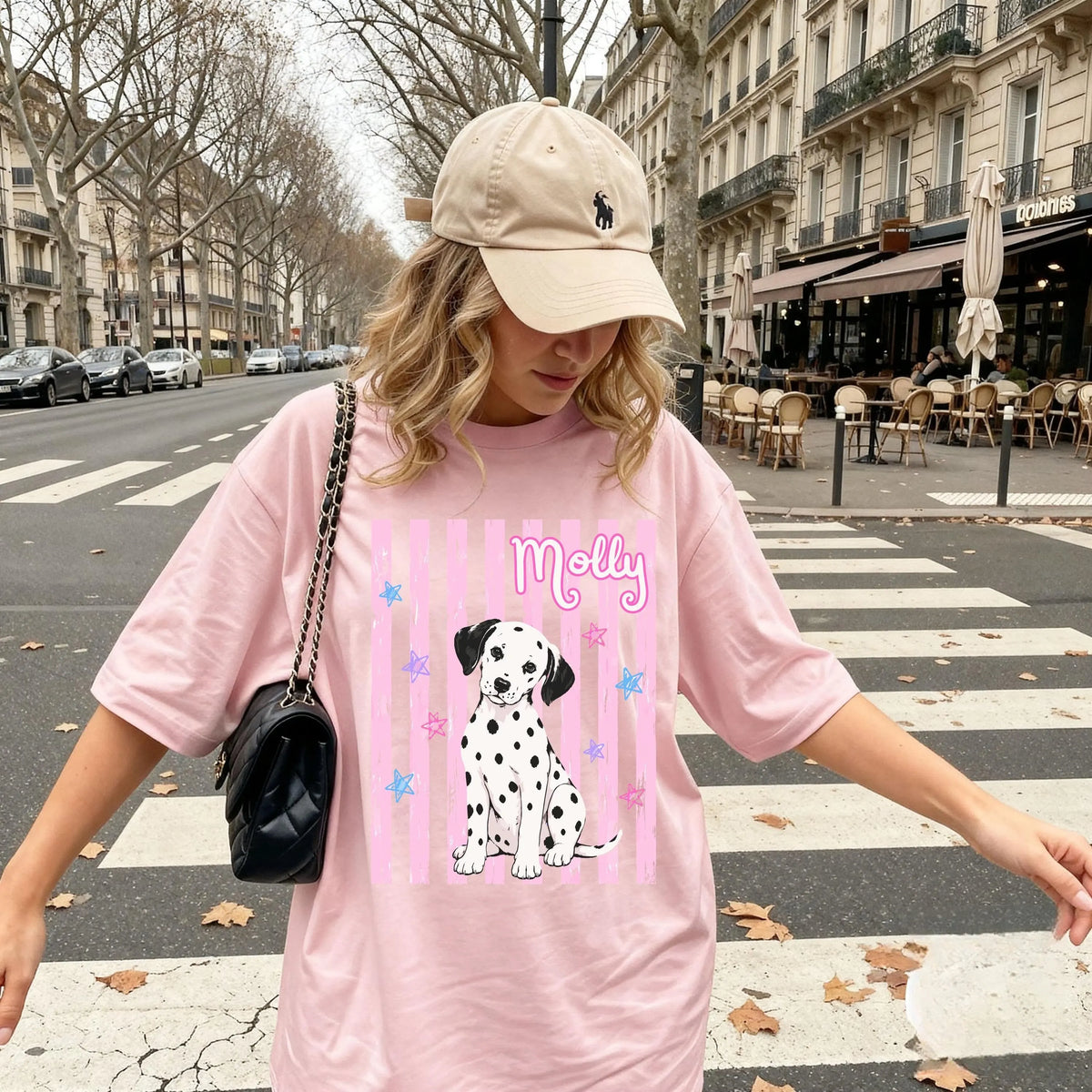 Custom Dog and Name Y2K Style T-Shirt for Dog Lovers