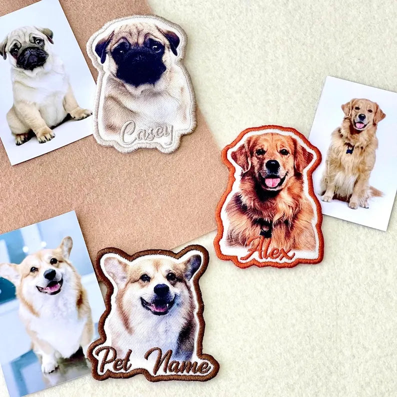Custom Pet Portrait Patch – Embroidered Photo Keepsake, Dog & Cat Memorial