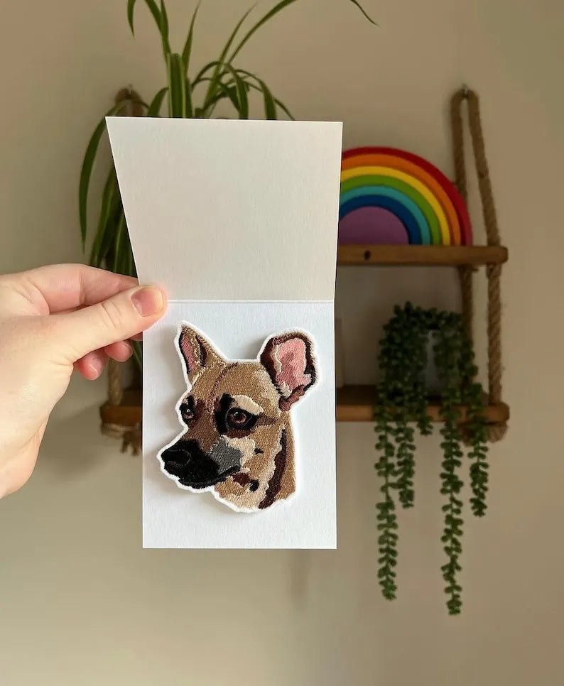 Personalised Custom Pet Portrait Embroidered Patch | gift | memorial | memory | keepsake | embroidery