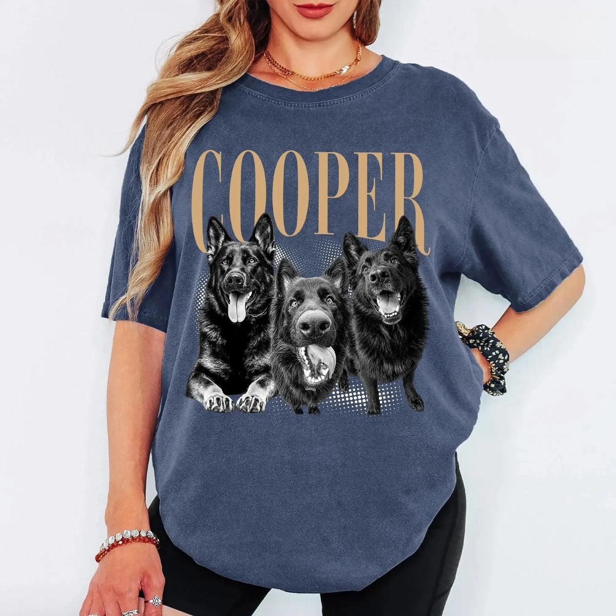Personalized Bootleg Pet Photo Shirt, Custom Dog Cat Shirt With Name, Retro Dog Photo Tee