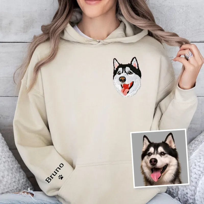 Husky Lover Custom Embroidered Sweatshirt Hoodie T-shirt