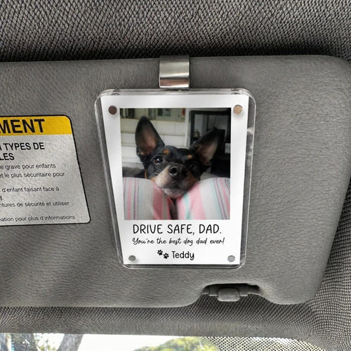 Custom Dog Photo Car Visor Clip, Father's Day Gift