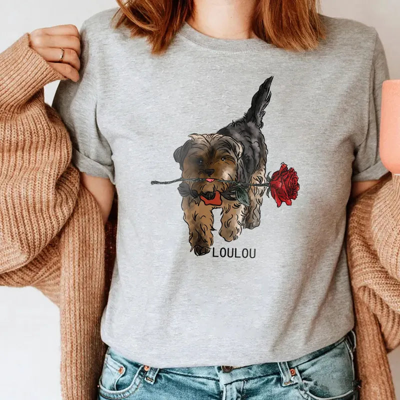 PetFiestas® My Vintage Valentine Valentine’s Day Pet Portrait Printing T-shirt Sweatshirt Hoodie