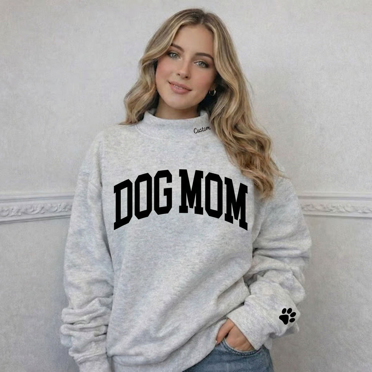 Custom Dog Mom Mockneck Sweatshirt