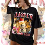 Personalized Dog Bootleg Rap Tee, Custom Pet Face Shirt, Christmas Gift for Dog Lovers