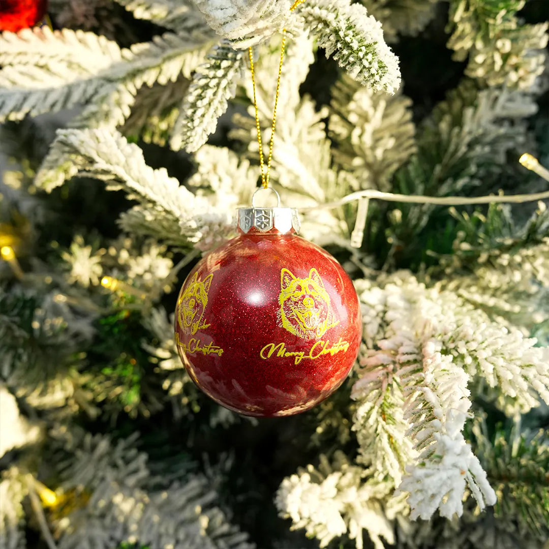 Custom Pet Portrait Line Drawing Style Christmas Ornaments Christmas Tree Balls