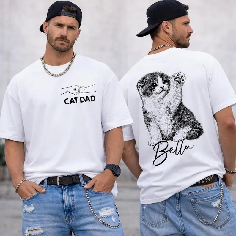 Custom Dog Dad Photo T-shirt, Father's Day Shirt For Dog Dad