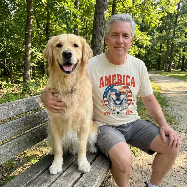 Personalized Dog Photo America 1776-2026 4th of July T-shirt