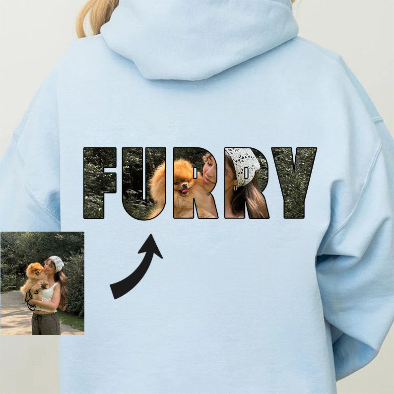 PetFiestas® Custom Photo and Text Printed Sweatshirt Hoodie T-shirt