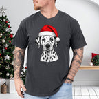 Custom Santa Paws Shirt, Christmas Dog in Festive Santa Hat Crewneck