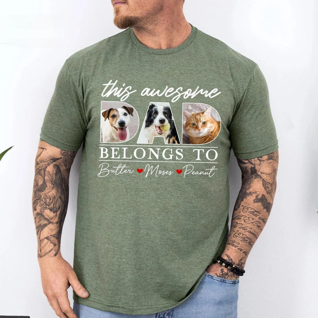 Custom Pet Picture Shirt for Dad, Pet Dad Father's Day Gift