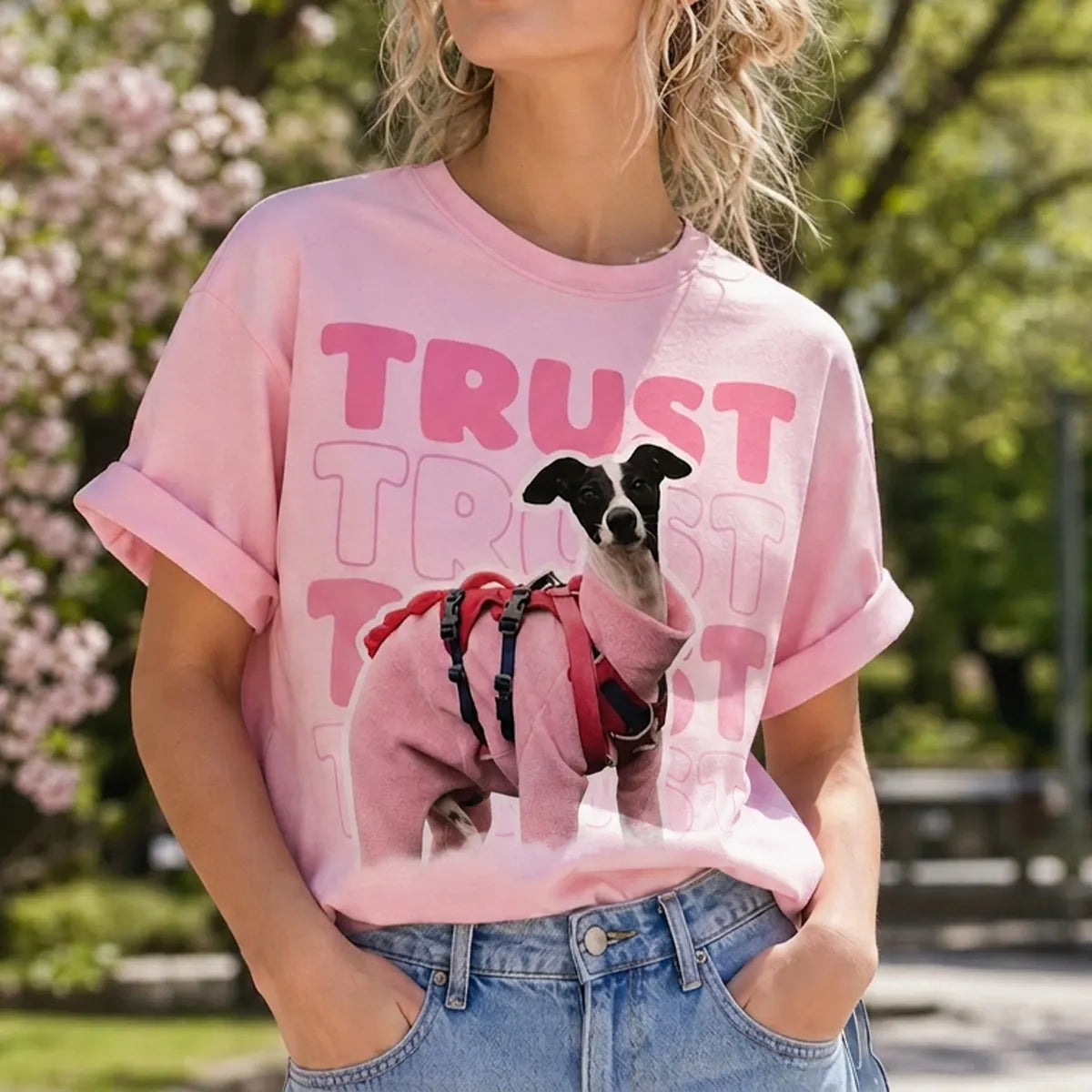 Custom Dog and Name Y2K Style T-Shirt, Dog Photo Retro Tee