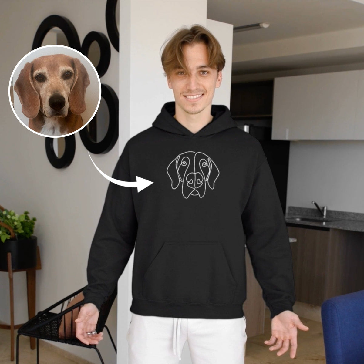 Custom Embroidered Hoodie- Stylish Outline Style