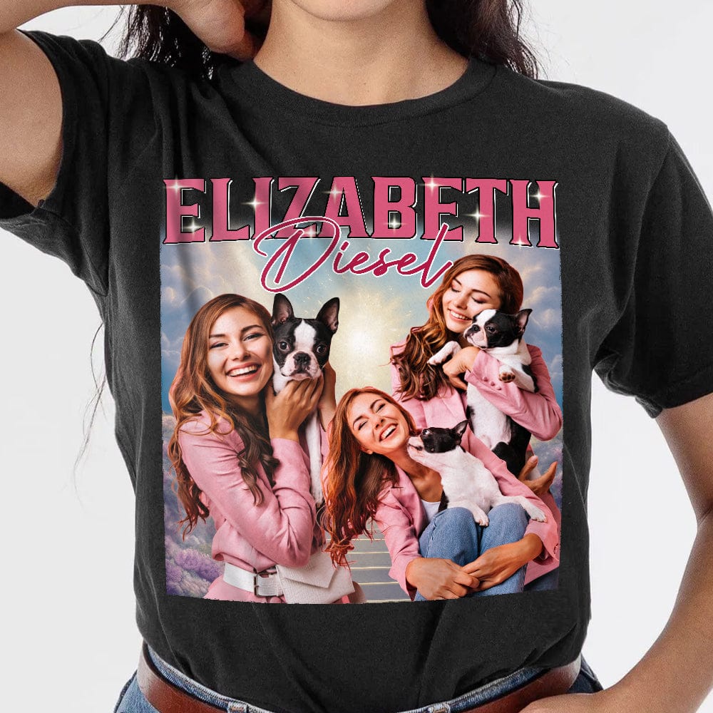 Custom Face Portrait Photo Vintage Style Shirt Pet Printing Shirt, 90s Shirt