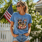 Custom Dog Breed Patriotic Dogs 4th of July Dog T-Shirts, USA Flag, Fireworks, America 250