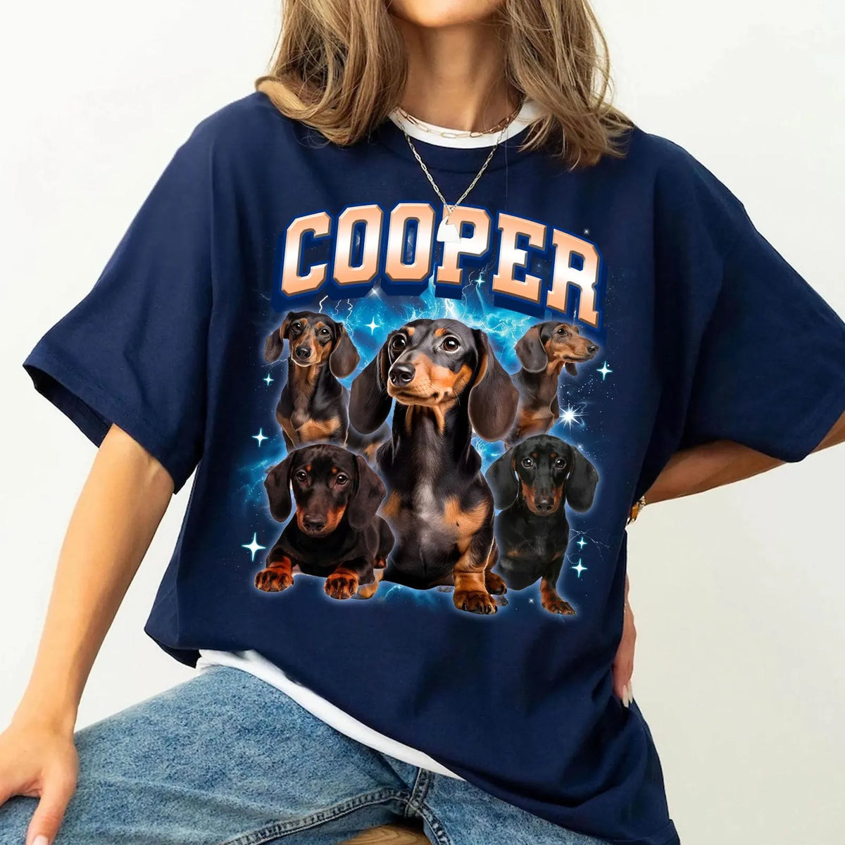 Vintage Style Custom Dog Bootleg Tee & Sweatshirt – Retro Pet Portrait Shirt
