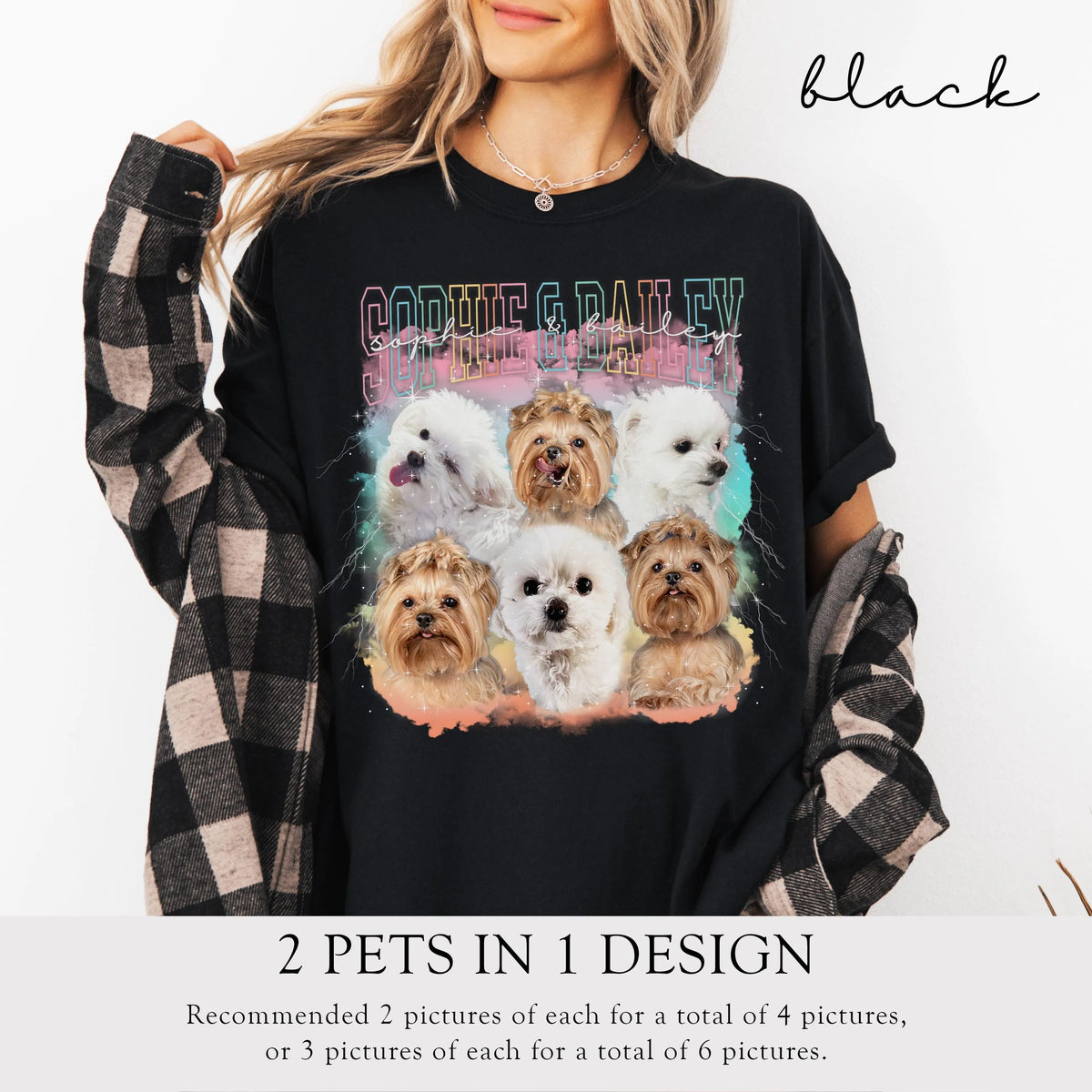 Custom Vintage Bootleg Pet Shirt, Pet Photo Name Custom Dog Sweatshirt Hoodie