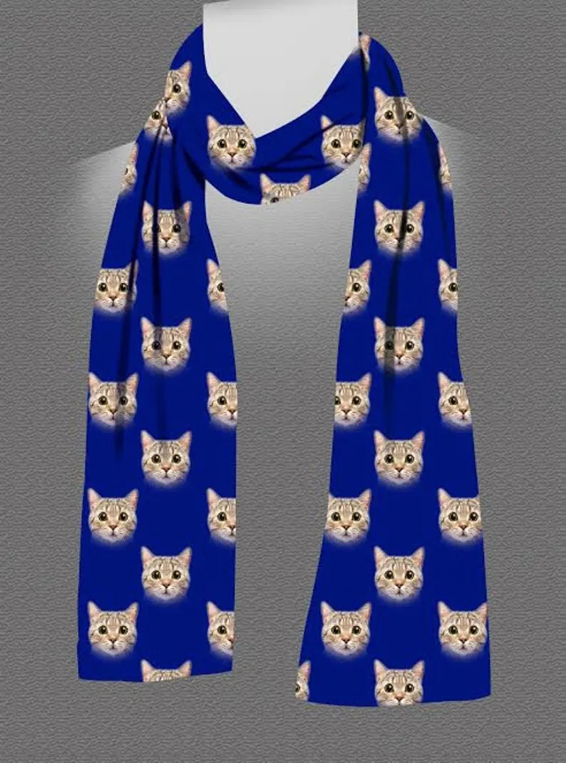 Custom Your Photo On Scarf, Photo Scarves Custom Pet Photo Scarf 