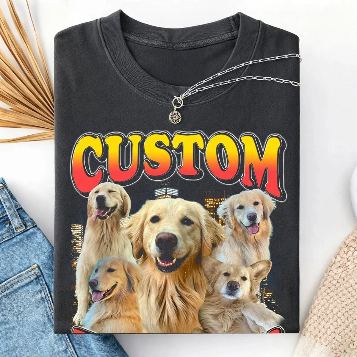 Custom Pet Cyberpunk City Bootleg Tee, Funny Pet Shirt for Dog Lover