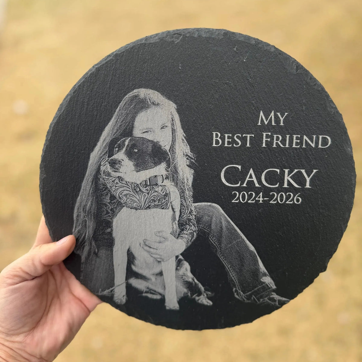 Custom Pet Photo Memorial Garden Stone, Pet Memorial Gif, Pet Loss, Bereavement