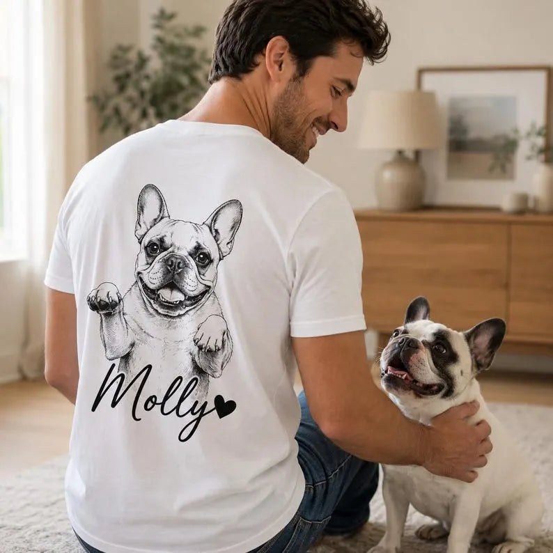 Custom Dog Dad Photo T-shirt, Father's Day Shirt For Dog Dad