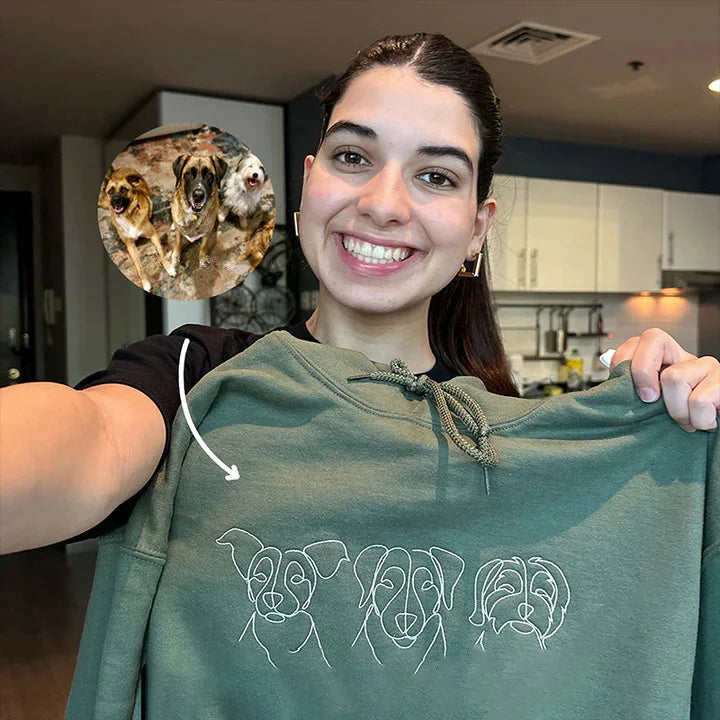 Custom Embroidered Hoodie- Stylish Outline Style