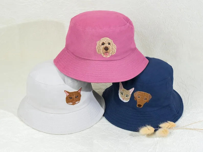 Personalized Embroidered Pet Photo Bucket Hat