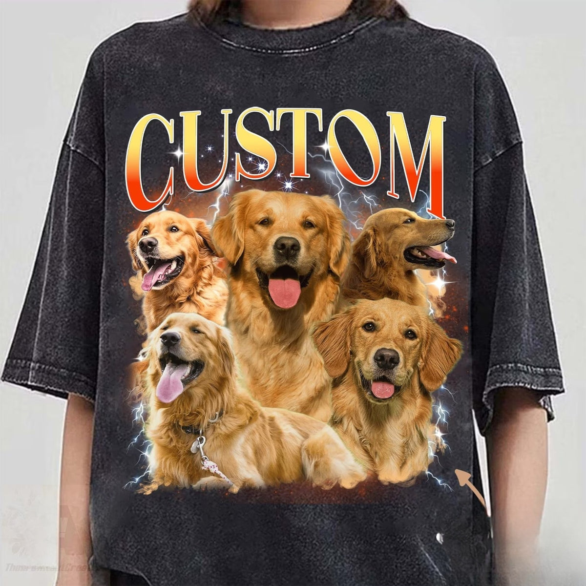 Custom Vintage Bootleg Pet Shirt Pet Photo + Name  90's Tee