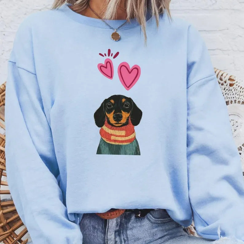 Custom Valentine’s Day Dog in Knitted Sweater – Personalized Dog/Cat Hoodie & T-Shirt