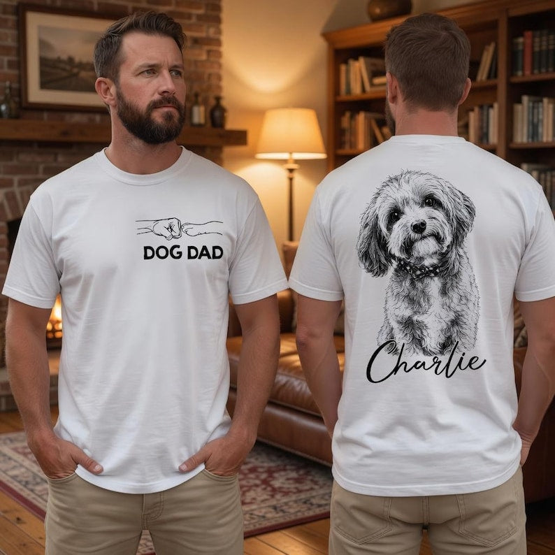 Custom Dog Dad Photo T-shirt, Father's Day Shirt For Dog Dad