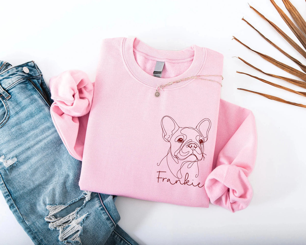 Personalized Pet Portrait from Photo Sweatshirt, Pet Name Sweatshirt