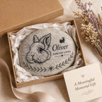 Custom Pet Portrait Grave Marker, Rabbit Dog Cat Remembrance Garden Stone, Pet Memorial Stone