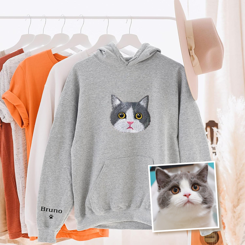 Brazilian Shorthair Cat Lover Custom Embroidered Sweatshirt Hoodie T-shirt
