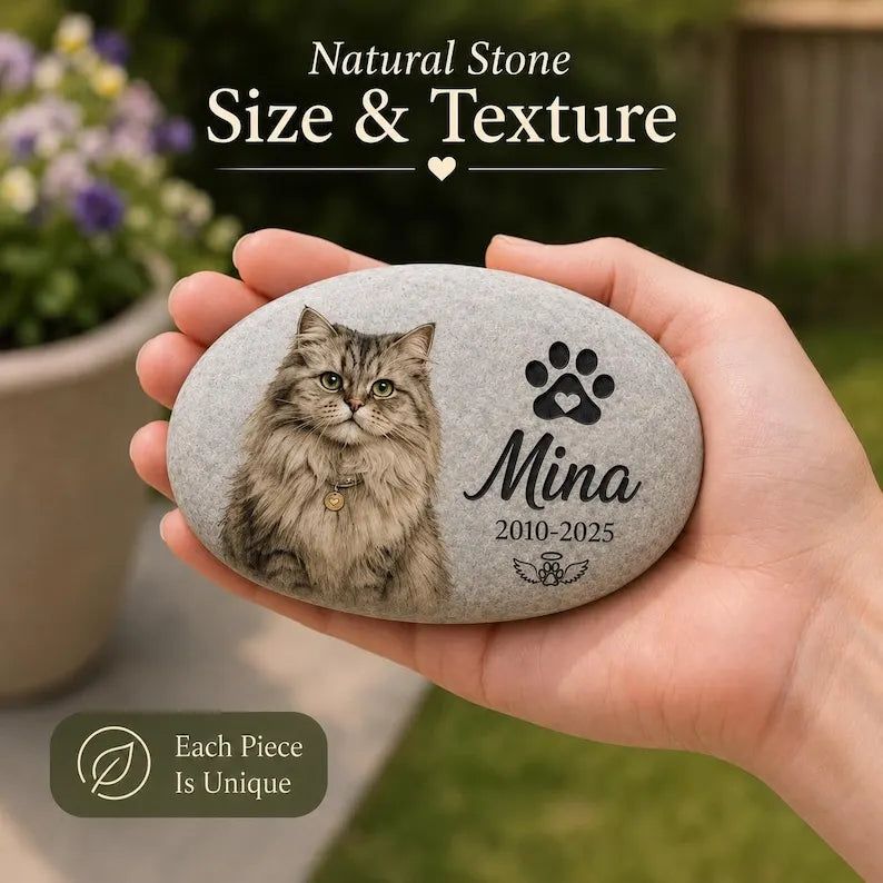 Personalized Pet Memorial Garden Stone, Personalized Pet Sympathy Pebble, Pet Memorial Gift