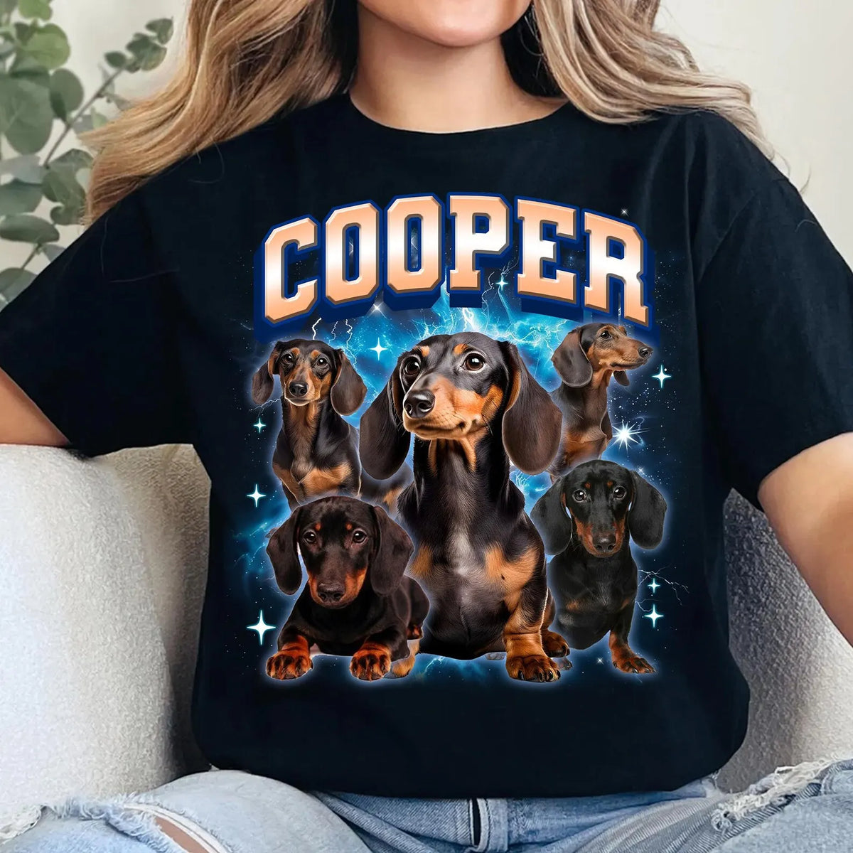 Vintage Style Custom Dog Bootleg Tee & Sweatshirt – Retro Pet Portrait Shirt