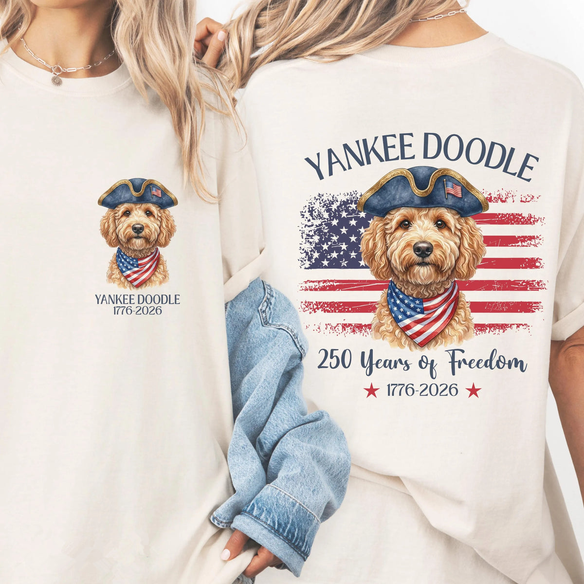 Custom Pet Photo Patriotic Dog Tee, America 250th Anniversary Shirt